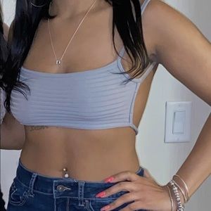 Gray crop top